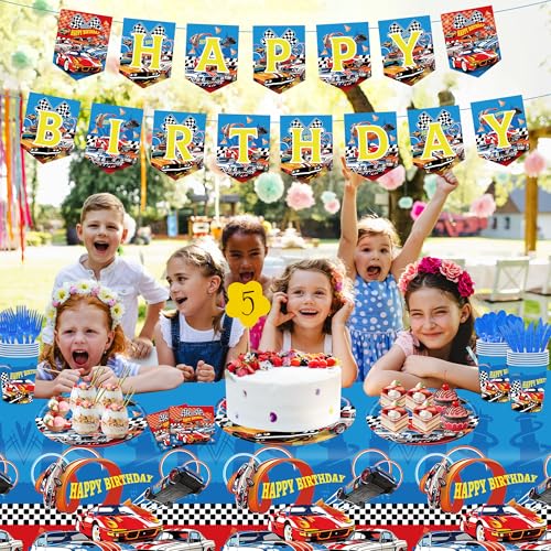 50% Off 170pc Race Car Birthday Party Supplies Set for 24 Guests - Image 3