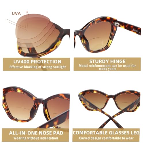 Save 15% on LADEESSE 3-Pack Bifocal Reading Sunglasses - Image 5