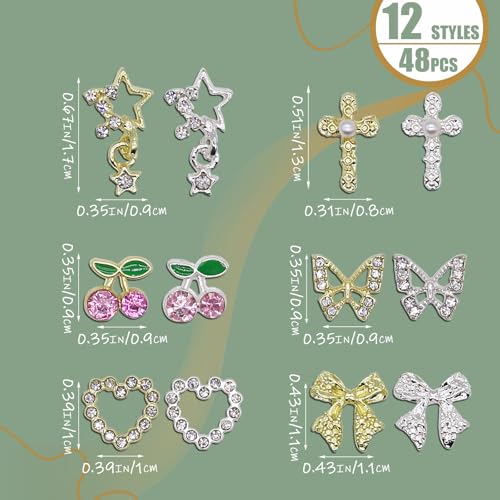 48pcs Nail Art Charms Set with Code LD55P87P - $5.98 - Image 2