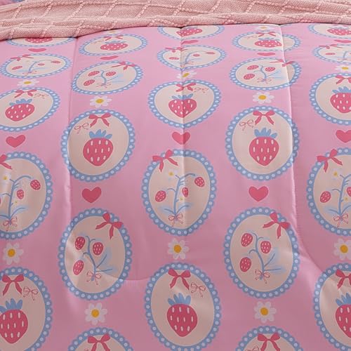 Save on Wink Deer Pink Strawberry Twin Comforter Set for Girls - Image 6
