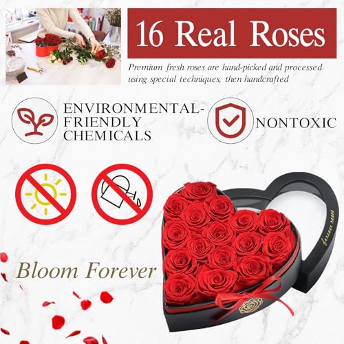 Save 40% on HERBMOTG Preserved Rose Heart Box Gift - Image 4