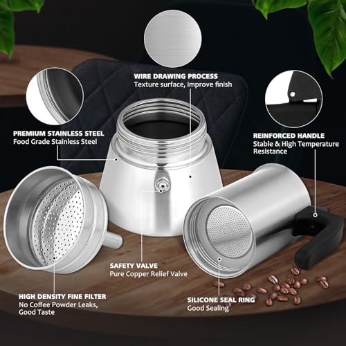 Stovetop Espresso Maker: 9-Cup Moka Pot for $19.99 - Image 3