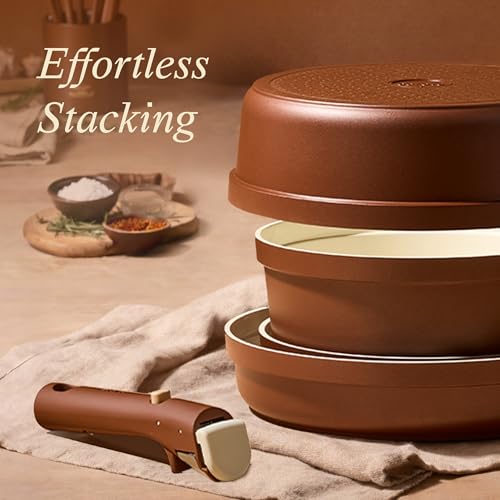 Save 56% on CAROTE Ceramic Cookware Set with Removable Handles - Image 5