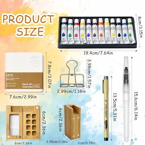 40% Off Mini Watercolor Travel Set with 12 Colors - Image 3