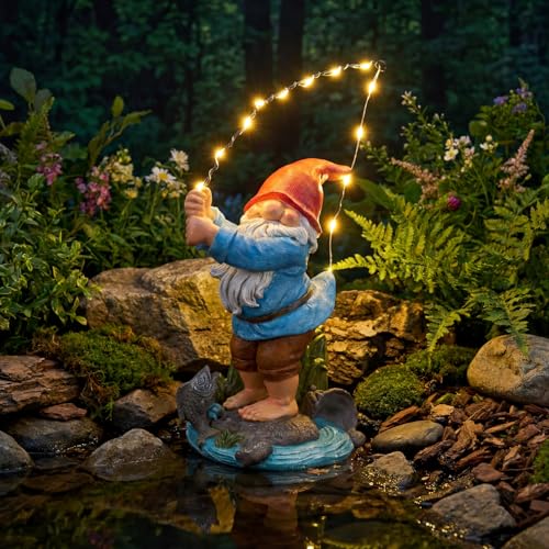 50% Off EXYGLO Solar Fishing Gnome Garden Statue - Image 1
