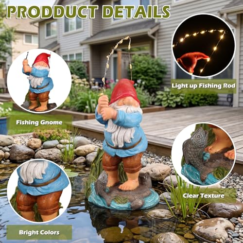 50% Off EXYGLO Solar Fishing Gnome Garden Statue - Image 3