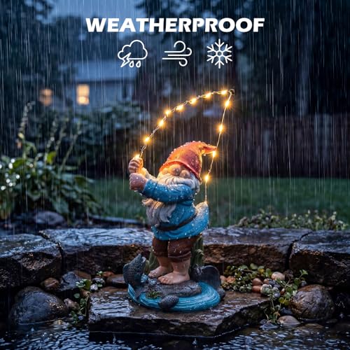 50% Off EXYGLO Solar Fishing Gnome Garden Statue - Image 4