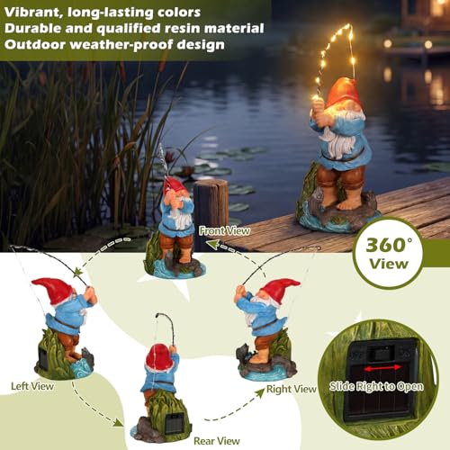 50% Off EXYGLO Solar Fishing Gnome Garden Statue - Image 5