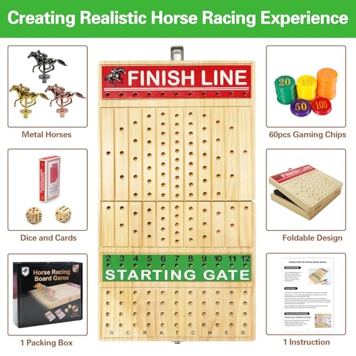 40% Off FUNNYB&G Foldable Horse Racing Board Game - Image 2