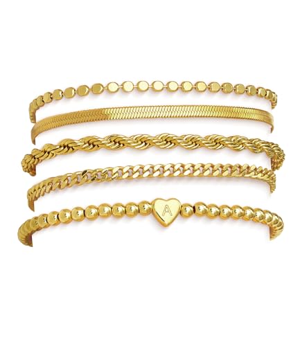Save 62% on doubgood Gold Heart Initial Charm Bracelets - Image 1