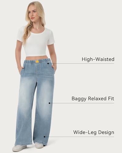 30% Off MARIASHA Women's Stretchy Wide Leg Jeans - Image 5