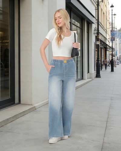 30% Off MARIASHA Women's Stretchy Wide Leg Jeans - Image 6