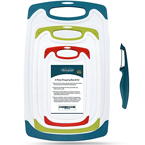 Save 47% on a 4-Piece Plastic Cutting Board Set with Peeler