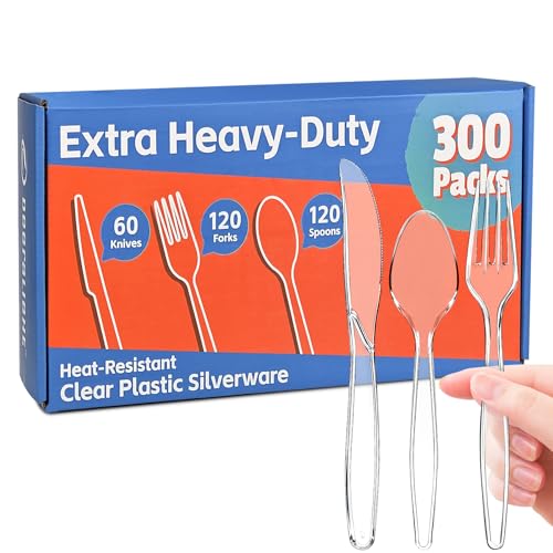 28% Off 300-Count Clear Plastic Silverware Set - Heavy Duty