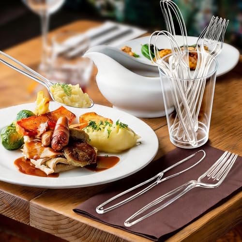 28% Off 300-Count Clear Plastic Silverware Set - Heavy Duty - Image 2
