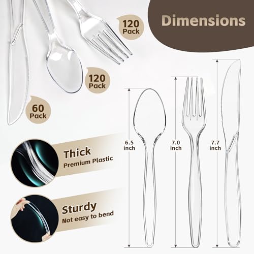 28% Off 300-Count Clear Plastic Silverware Set - Heavy Duty - Image 4