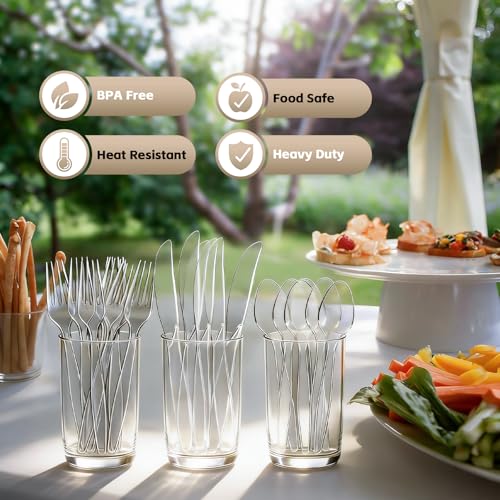 28% Off 300-Count Clear Plastic Silverware Set - Heavy Duty - Image 6