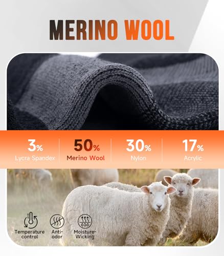 42% Off PULIOU Merino Wool Hiking Socks - 3 Pairs - Image 3