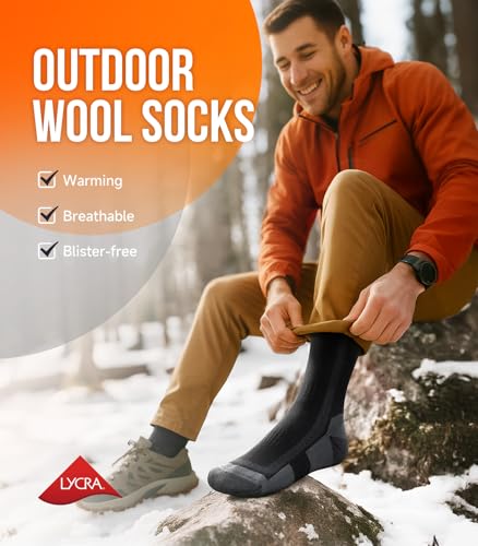 42% Off PULIOU Merino Wool Hiking Socks - 3 Pairs - Image 4