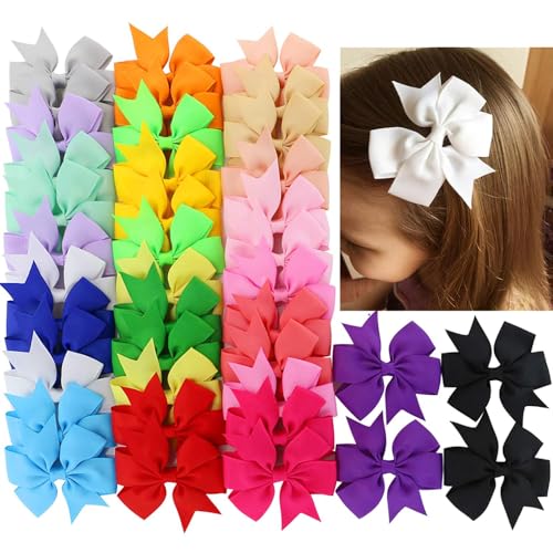Save 22% on 40-Piece Pinwheel Hair Bows for Girls - Image 1