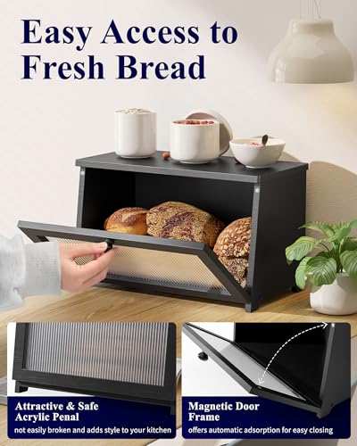 Save 34% on Kitsure Wooden Bread Box with Window - Image 5