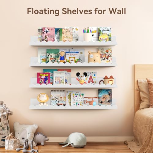 Save 50% on 4-Pack White Metal Floating Wall Shelves - Image 5