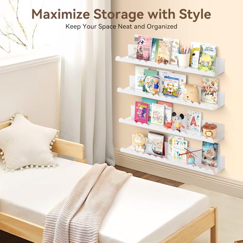 Save 50% on 4-Pack White Metal Floating Wall Shelves - Image 6