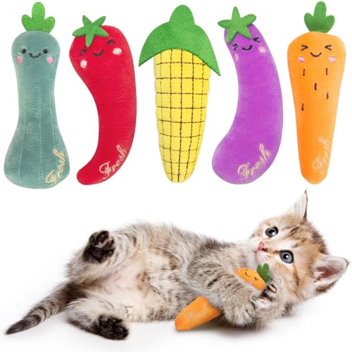 27% Off ETEKYER Catnip Toys - 5 Pack Vegetable Shapes - Image 1