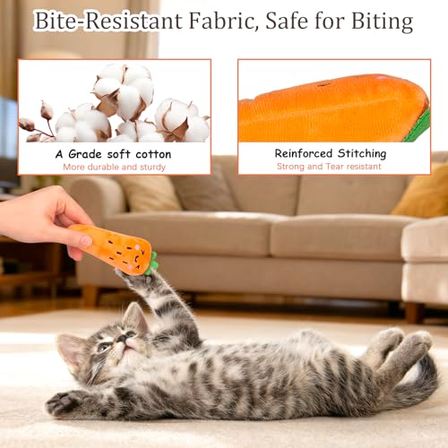 27% Off ETEKYER Catnip Toys - 5 Pack Vegetable Shapes - Image 4