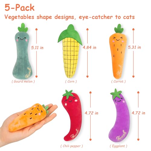 27% Off ETEKYER Catnip Toys - 5 Pack Vegetable Shapes - Image 6