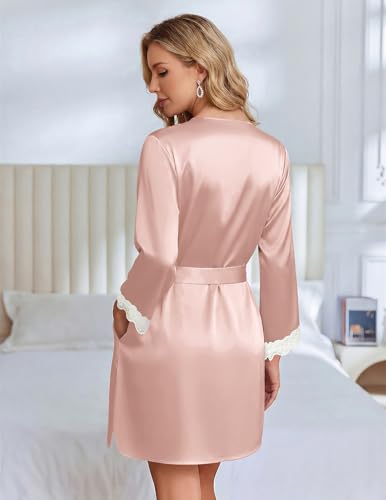 Save 44% on Ekouaer Women's Short Satin Robe with Code THAXI3S7 - Image 5