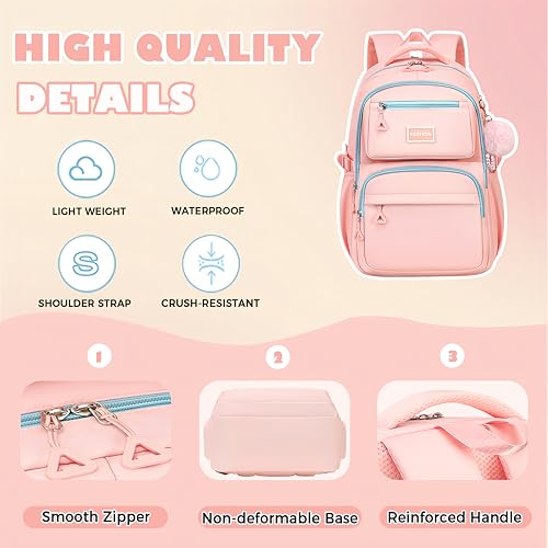 Save 63% on Cute Pink Backpack for School & College - Image 4