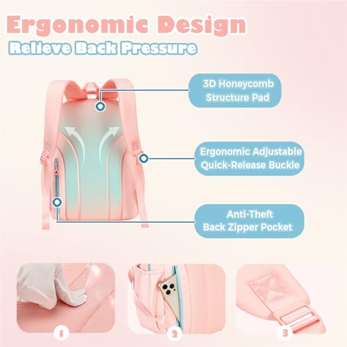 Save 63% on Cute Pink Backpack for School & College - Image 5