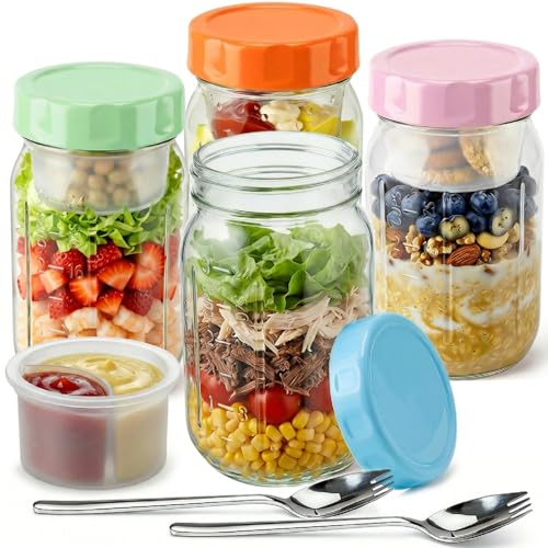 27% Off Torchero 32oz Glass Salad Meal Prep Jars with Lids - Image 1
