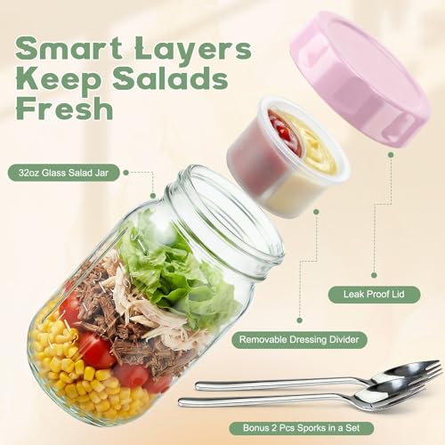 27% Off Torchero 32oz Glass Salad Meal Prep Jars with Lids - Image 3