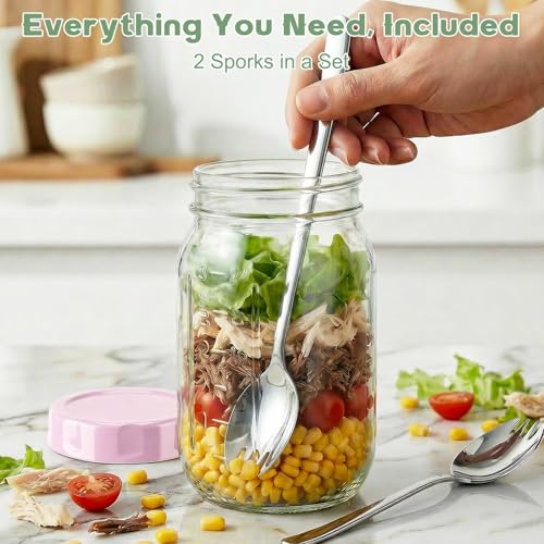 27% Off Torchero 32oz Glass Salad Meal Prep Jars with Lids - Image 4