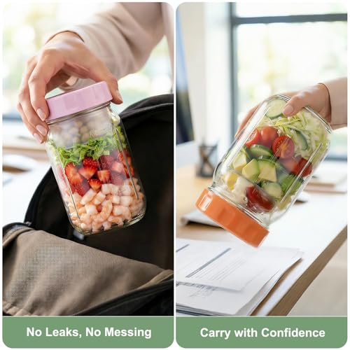 27% Off Torchero 32oz Glass Salad Meal Prep Jars with Lids - Image 5