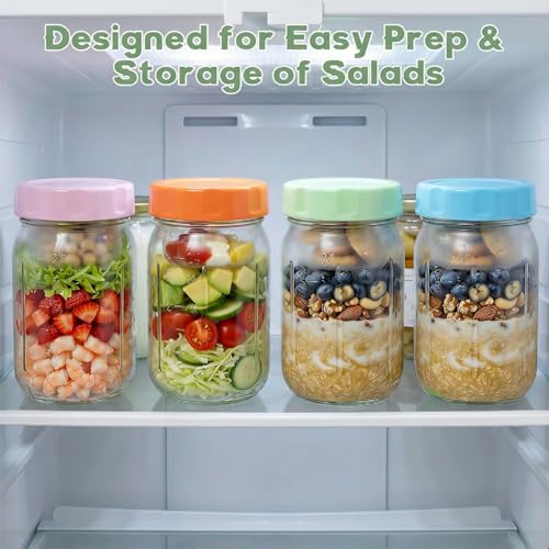 27% Off Torchero 32oz Glass Salad Meal Prep Jars with Lids - Image 6