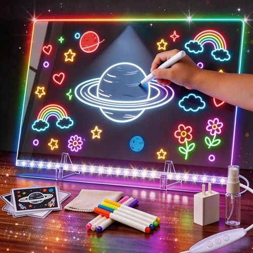 50% Off LED Drawing Board for Kids with 7 Fluorescent Markers - Image 1