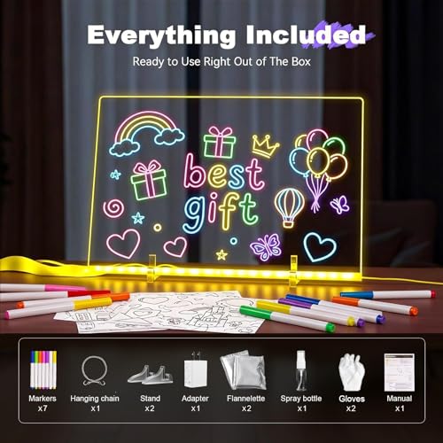 50% Off LED Drawing Board for Kids with 7 Fluorescent Markers - Image 2