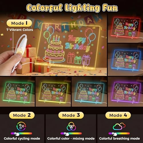 50% Off LED Drawing Board for Kids with 7 Fluorescent Markers - Image 3