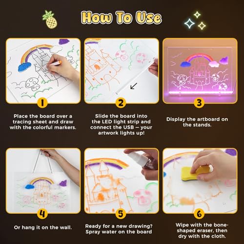 50% Off LED Drawing Board for Kids with 7 Fluorescent Markers - Image 5