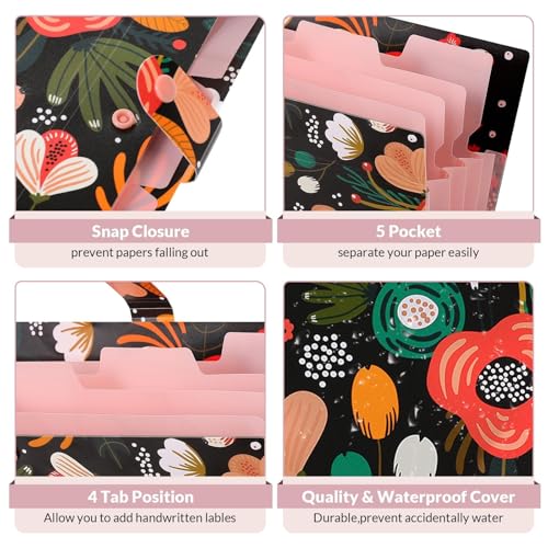 40% Off SKYDUE Floral Expanding File Folder with 5 Pockets - Image 3