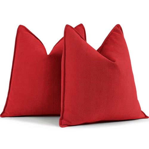 ZWJD Red Chenille Pillow Covers Set of 2 - 50% Off - Image 1