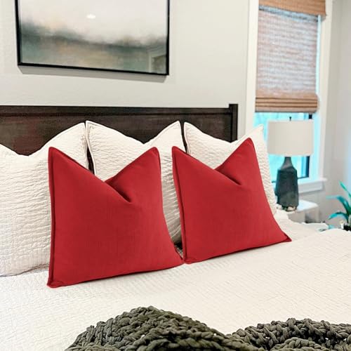ZWJD Red Chenille Pillow Covers Set of 2 - 50% Off - Image 5
