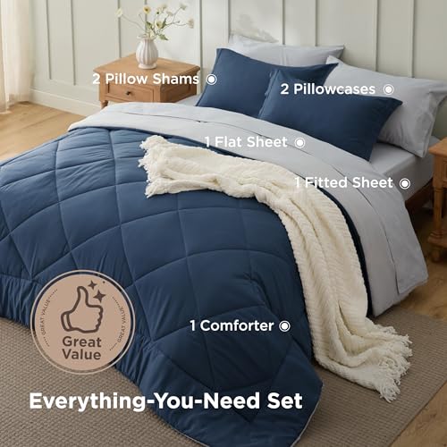 Save on Bedsure Queen 7-Piece Reversible Bed in a Bag Set - Image 3