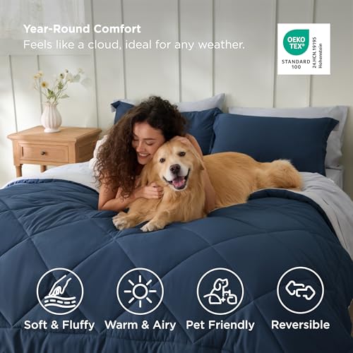 Save on Bedsure Queen 7-Piece Reversible Bed in a Bag Set - Image 4