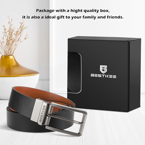 40% Off BESTKEE Men's Reversible Leather Belt with Code - Image 5