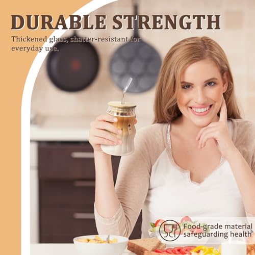 33% Off 2-Pack Aesthetic Glass Tumblers with Straws - Image 3