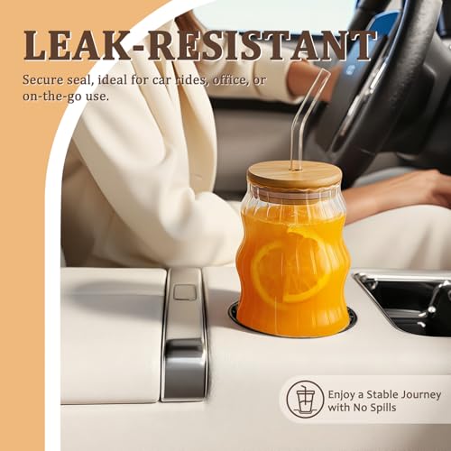 33% Off 2-Pack Aesthetic Glass Tumblers with Straws - Image 5